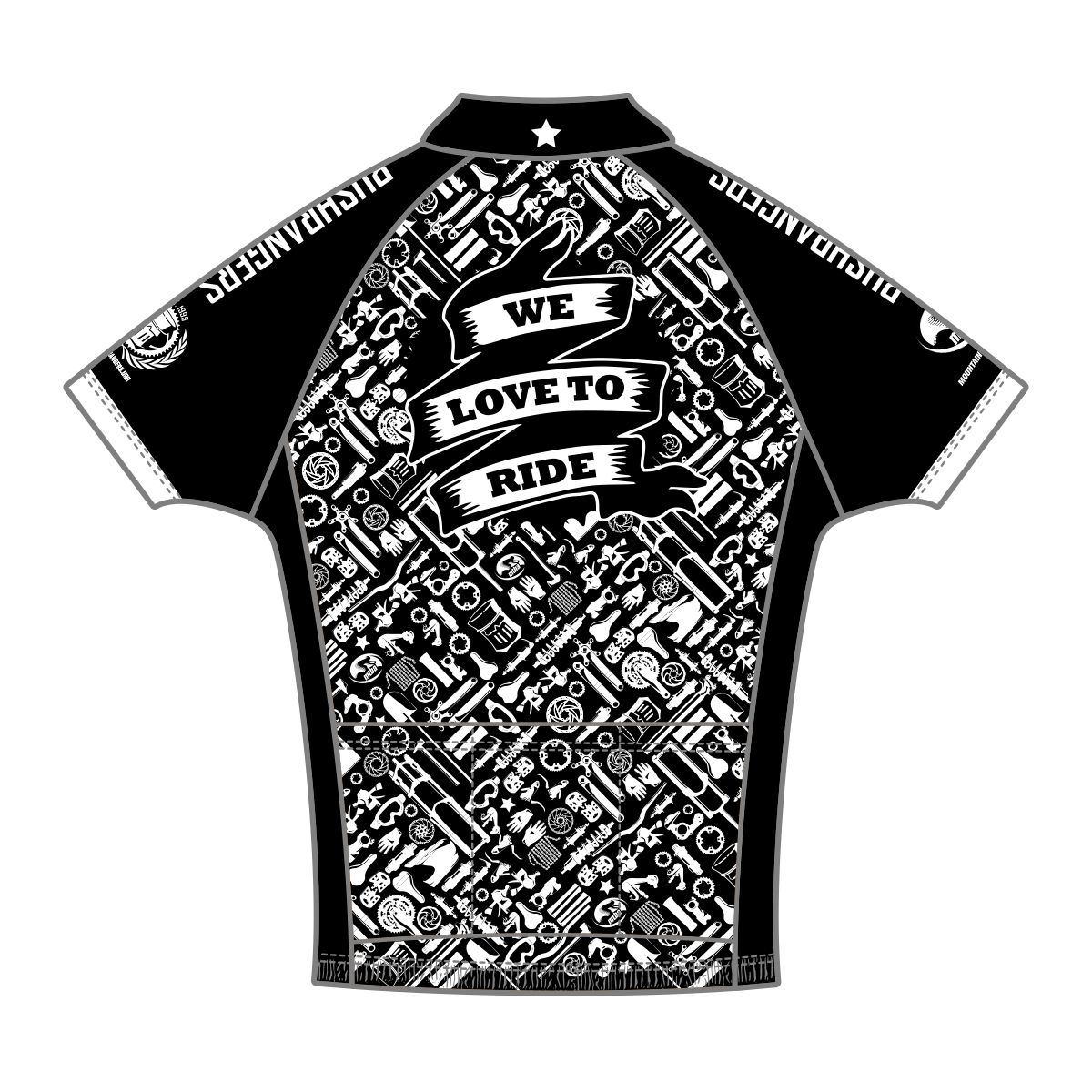 black and white cycling jersey